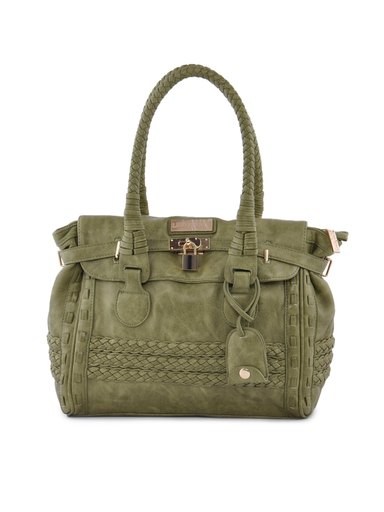 Lino Perros Women Lock Green Handbag